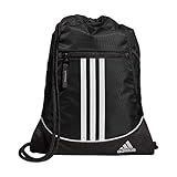 adidas Alliance Sackpack – Drawstring Backpack for Sports, Small Gym Bag, Black/2, OSFA