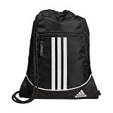 adidas Alliance Sackpack – Drawstring Backpack for Sports, Small Gym Bag, Black/2, OSFA