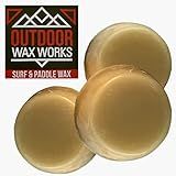 Outdoor Wax Works Eco-Friendly Surf Board Wax - Organic Beeswax Surfer Grip Accessories for Skimboard, Bodyboard, Paddle, Longboard Basecoat; Natural in Cold, Cool, Warm, Tropical Waters (3-Pack)