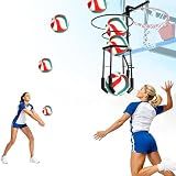 HVDI Automatic Volleyball Spike & Serving Trainer, Height Adjustable Volleyball Setter Training Equipment Hitting Trainer Holder, Indoor & Outdoor Volleyball Training Aid for Solo/Team Practice