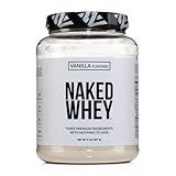 NAKED Whey Vanilla Protein Powder - Only 3 Ingredients - Grass Fed Whey Protein Powder, Vanilla Flavor, and Organic Coconut Sugar, No GMO, No Soy, and Gluten Free - 24 Servings