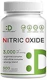 Nitric Oxide Supplement 3,000mg, 300 Capsules | 12-in-1 Complex for Men & Women – Arginine, Citrulline, Korean Red Ginseng, Tongkat Ali, Maca Root, & Marshmallow Blend*
