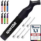 SPORTBIT Ball Pump for Sports Balls - Push & Pull Inflating System - Hand Pump for All Exercise Balls - Volleyball Pump, Basketball Inflator, Football & Soccer Ball Air Pump - Goes with 5 Needles Set
