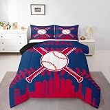 Erosebridal Boys Baseball Comforter Set - Full Size for Teens Youth, Team Bedding Set with 2 Pillowcases