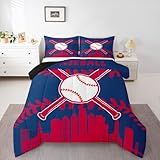 Erosebridal Boys Baseball Comforter Set - Full Size for Teens Youth, Team Bedding Set with 2 Pillowcases