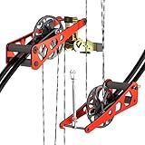 Handheld Bow Press, Archery Compound Bow Press, Universal Aluminum Alloy Bow Press for Compound Bow and Crossbow, Portable Ratchet Type Fine Tuning Tool with 51.2in Strap