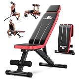 Nicepeople Adjustable Weight Bench up to 6.5'', Dual-Support Workout Bench & 10 Backrests for Chest Shoulders Arms for Home Gym, 660LBS Capacity but Compact and Foldable Strength Bench Apartment Room