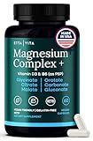 Magnesium Complex for Women & Men 500mg (7-in-1) - Magnesium Glycinate with D3 & B6, Glycinate, Citrate, Malate, Taurate & Orotate - Daily Wellness Support, 60ct [Oxide-Free]