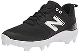 New Balance Men's Fresh Foam 3000 V6 Molded Baseball Shoe, Black/White, 12