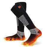 PEKWZIZ Heated Socks, 5V 6000mAh Rechargeable Heated Socks for Men Women, Electric Heated Socks with 4 Heating Levels for Outdoors Working Skating Skiing Hunting Hiking Cycling