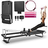 BIOCOR 91.5inch Extended Foldable Pilates Reformer, Pilates Machine with Pilates Ring Circle & Headrest, Jumpboard, Dual Resistance Springs, Upgrade Pilates Equipment for Home Workout, up to 500 lbs