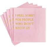 Vuzvuv 50 Pcs 5" Funny Party Cocktail Napkins for Adult-Pink