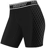 Youper Women's Classic Softball Sliding Shorts, Compression Padded Slider Shorts (Black, Small)