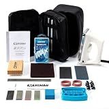 XCMAN Complete Ski Snowboard Tuning Waxing Combo Kit with Waxing Iron,Ski Wax,Side Edge Tuner,Ptex Base Repair,Gummy Stone,Diamond Stones for Snowboard EdgeTuning
