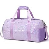 Duffel Bag for Girls Fluffy Ballet Dance Bag for Girls Sports Gym Bag Water Resistant Travel Duffle Bags with Shoes Compartment