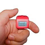 Arvakr Rechargeable Finger Counter, IPX Waterproof Lap Counter, Silent 6 Channels Digital Tasbih Tally Clicker with LED for Prayer Swimming Knitting Gift, Red