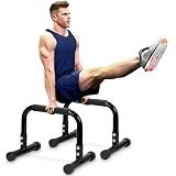 TABEKE Push Up Bar, 12 Inch High Non-Slip Parallettes Bars & Dip Bars With Foam Handles, Heavy-Duty No Wobbling Calisthenics Equipment For Handstand, L-Sit, Gymnastics, Strength Training Home Gym Use