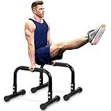 TABEKE Push Up Bar, 12 Inch High Non-Slip Parallettes Bars & Dip Bars With Foam Handles, Heavy-Duty No Wobbling Calisthenics Equipment For Handstand, L-Sit, Gymnastics, Strength Training Home Gym Use