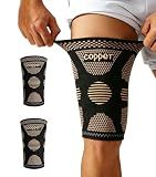 FVVWVV 1 Pair Thigh Compression Sleeve, Hamstring Compression Sleeve for Men and Women, Thigh Brace for Sciatica Pain Relief, Pulled Muscle Relief, Leg Injury, Workout (Brown, Large)