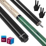Kmise Break Jump Cue Stick, 21oz 23oz 25oz 28oz Pool Stick for Explosive Breaks and Effortless Jumps, Heavy Hitter Pool Cue with 14mm Pro Tip (Dark Green, 25oz