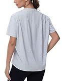THE GYM PEOPLE Women's Short Sleeve Workout T-Shirts Back Loose Fit Running Yoga Tee Tops Heather Grey