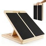Wooden Slant Board for Calf Stretching – Adjustable Incline Board for Squats, Ankle & Achilles Stretch, Physical Therapy Foot Stretcher, Non-Slip Wedge for Knees Over Toes, Balance & Mobility Training