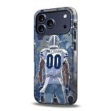 IKPYTREE Custom Football Phone Case for iPhone 18 Pro Max 17 Air 16E 16 15 14 13 12 11 Plus XR X - Personal Name and Number - Dallas C Athletes on Heavyduty Back Cover