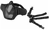 OneTigris 6" Foldable Half Face Mesh Mask Comfortable Adjustable Tactical Lower Face Protective Mask (Black)