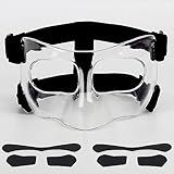 HIAARO QK01C Nose Guard for Broken Nose, Face Shield Masks for Soccer, Basketball, and Other Sports Protect, Adjustable, and Clear for Adults and Teenagers, Suitable for Men and Women