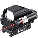 CVLIFE Red & Green Dot Sight with 2mW Red Laser, 4 Reticles Reflex Sight