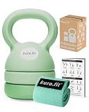 kure.fit Adjustable Kettlebell | 5 lb - 12 lb | Kettlebell Weights Set for Home Gym | Full-Body Workouts, Strength Training, Weight Loss | Fabric Booty Band | Beginners & Women | Sage Green