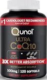 Qunol Ultra CoQ10 100mg, 3X Better Absorption, Antioxidant, 120 Softgels