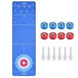Colatop 3-in-1 Tabletop Game Curling, Shuffleboard and Bowling Game, Portable Family Game for Friends Adults, Easy to Set Up Desktop Indoor Outdoor Fun 21 inch