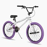 JOYSTAR 20 Inch Kids Bike Freestyle BMX Bikes for 6-10 Years Old Girls and Beginner Riders, 20 Inch Bikes with Purple Tires, Purple