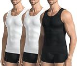 JESIDO 3 Pack Compression Shirt Men Body Shaper Vest Workout Tank Top