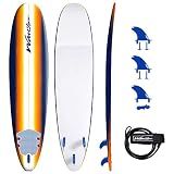 Wavestorm 8ft Classic Longboard Surfboard (Org Burst),