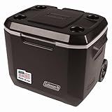 Coleman Xtreme 50qt Rolling Cooler with Wheels, Extra-Walled Insulation Keeps Ice up to 5 Days, Portable Wheeled Hard Chiller