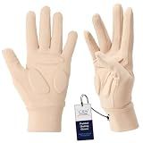 CRS Cross Padded Ice Skating Gloves. Warm Padded Protection for Figure Skating Testing, Practice, Dance Competitions, Roller Skaters and Cheerleading. (Tan, Youth Medium/Large)