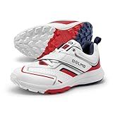 S4 Advance Cricket Shoes - Men's Rubber Spikes for All-Round Performance (2024 Edition) Red Navy