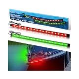 QLOOASEA Boat Navigation Lights LED, Red and Green Boat Lights LED Waterproof, Marine Navigation Bow Light for Night Fishing, Boating, Navigating, Lighting, Fits for Pontoon, Bass & Jon Boats, Yacht