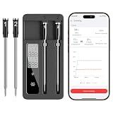 Smart Wireless Meat Thermometer with Dual Probes, Bluetooth & WiFi Combo, Remote Monitoring & Smart Alerts for BBQ, Grill, Smoker, Oven, Air Fryer
