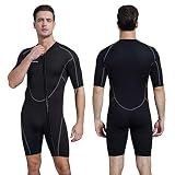 Seaskin Mens 3mm Shorty Wetsuit, Full Body Diving Suit Front Zip
