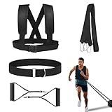 OYINDIZ Weight Sled Harness Set, 5 PCS Pulling Strap for Running, Speed Power Agility Training Full Body Workout Football Exercise Equipment for Outdoor Men and Women 6.6FT