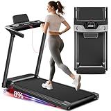 Treadmill with Incline 3-in-1 Portable Treadmills for Home Small, Incline Walking Pad Treadmill with Handle Bar, Walking Pad Foldable with 3.0HP Quiet Brushless, LED Dispay, 300LBS Capacity