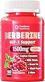 Berberine 1500mg GLP-1 Weight Loss Supplement Pills for Women & Men - Appetite Suppressant with Ceylon Cinnamon, Milk Thistle, Chromium Picolinate, Green Tea & Alpha Lipoic Acid - 90 Veggie Capsules