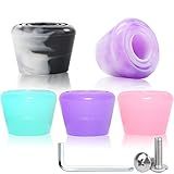 VNAKER PU Rubber Roller Skate Toe Stoppers 1 Pair with Screws Jelly Purple