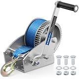 ZOMIYU 4000lb Boat Trailer Winch with Strap, Heavy Duty Hand Winch for Boat