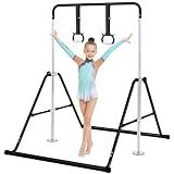 BangTong&Li Gymnastics Bar for Kids Height Adjustable Horizontal Bar Folding Gymnastics Junior Training Bar for Home Gymnastics Equipment (Black)