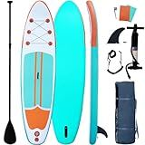 Inflatable Paddle Boards Stand Up Paddleboard Wide Stable with Premium SUP Paddle Board Accessories for All Skill Levels with Fins, Adjustable Paddle, Pump, Backpack, Leash