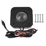 SWONVI Arcade Trackball Mouse,4.5cm Lighted Illuminated Round LED Trackball Mouse PS/2 PCB Connector for Arcade (Trackballs)